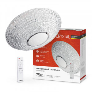 Светильник светодиодный COMFORT CRYSTAL 75Вт 230В 3000-6500К 6000лм 505х125мм с пультом ДУ 4690612034782