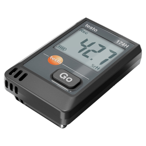 Testo 174 H USB-C, Логгер температуры и влажности. Диапазоны измерений: -20°С...+70°С, 0...100% влажности, частота измерений 1мин...24ч