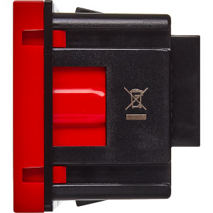 Розетка с заземляющим контактом без защитной шторки и винтовым зажимом (2 модуля) красная 4525046