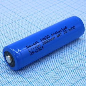 Аккумулятор 18650 3.7В  2800мАч, Аккумулятор литий-ионный (Li-Ion) с защитной платой