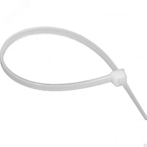 Хомут кабельный 3.6х300 петлевой нейлон бел. (уп.100шт) 07-0300