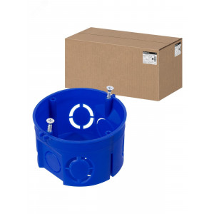 Установочная коробка СП D68х42 мм, саморезы, без стыковочных узлов, синяя, IP20, SQ1402-1138