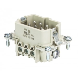 Вилочная контактная вставка 70.310.0602.0, Вилочная контактная вставка, винтовая фиксация, 6 полюсов + PE, типоразмер 6B, 500V, 16A, сечение обслуживаемых проводников 0,5-2,5 мм кв, тип покрытия контактов: серебро, с защитой провода
