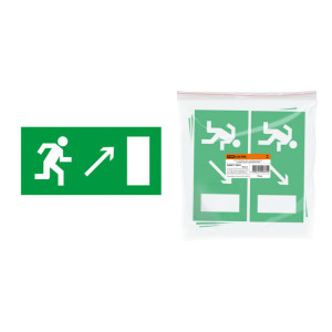 Знак "Направление к эвакуационному выходу направо вверх" 200х100мм SQ0817-0054