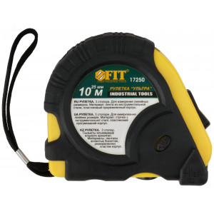 Рулетка прорезинен. корпус, тройной стопор 