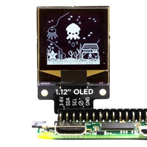 PIM374, Средства разработки визуального вывода 1.12" Mono OLED (128x128, white/black) Breakout - I2C