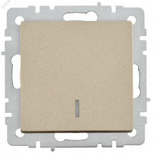 Выключатель 1-кл. СП BRITE ВС10-1-1-БрШ 10А с инд. шампань BR-V10-1-10-K37