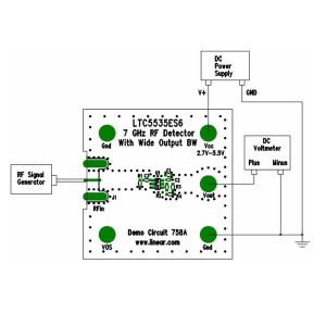 DC758A, Радиочастотные средства разработки LTC5535ES6 7GHz RF Detector With Wide Output BW