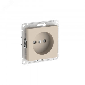 ATLASDESIGN РОЗЕТКА без заземления со шторками, 16А, быстрозажимные клеммы, ПЕСОЧНЫЙ ATN001249S