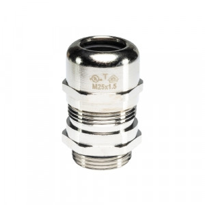 Кабельный ввод M25x1,5, Кабельный ввод, M25х1,5, диапазон зажимаемых проводников: 11 - 18 мм, SW 27 мм, EMC, IP68, материал: латунь, покрытие: никель