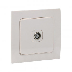 Стокгольм Механизм Розетки TV 1-местной проходной 75Ом 5-862МГц винтовые клеммы белый EKF PROxima