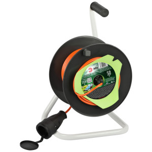 Удлинитель силовой RP-1-2x1.5-50m на пластиковой катушке без заземления 1 розетка 50м ПВС 2x1,5мм21шт Б0059772