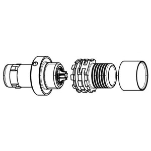 A10YAR-P04XFG0-0000, Цилиндрические защелкивающиеся разъемы CONN PLUG MALE 4P GOLD SLDR CUP