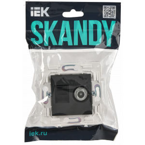 SKANDY Розетка двойная TV+RJ45 кат.5E SK-A14G графит IEK SK-AK20-1-K53