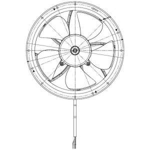 AFL25AUHW-P1, Вентиляторы с электронной коммутацией EC Tubeaxial Fan, Energy Saving Technology, Dual Speed, Dual Voltage, 250x78mm, 115/230VAC, Ball Bearing, 3 Lead Wires, Locked Rotor Sensor, Thermal Overload Protector (TOP), IP56 Rated