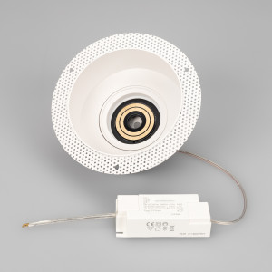 Корпус PLURIO-BASE-BUILT-TRIMLESS-R160 (BK, 1-2, 200mA) 031706, База встраиваемая для модуля светодиодного PLURIO, напряжение питания 230 В. Черный корпус. Диаметр :160 мм. Монтаж встраиваемый. Драйвер 230 В, 200 мА, пульсация <1%.