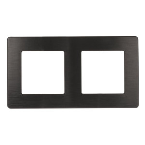 Рамка для розеток и выключателей Серия 12 12-5102-05 на 2 поста, Сатин, антрацит Б0052513