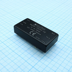 AM20E-2424S-NZ, DC/DC, 20Вт, вход 18…36В, выход 24В/0.834А, изоляция 1500В DC, КПД 90%, максимальная емкостная нагрузка не более 500мкФ, вход On/Off, 2x1", 50.8x25.4x11.8мм, -40…85°C, металл