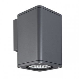 Светильник LGD-EVO-WALL-S100x100-12W Warm3000 (GR, 44 deg, 230V) 046193, Накладной настенный светильник 12Вт, серый алюминиевый корпус, оптическое закаленное стекло. Цвет ТЕПЛЫЙ БЕЛЫЙ 3000K, св.поток 910лм, CRI(Ra)>80, угол 44°, свет вверх или вниз. Размер ВхШхГ 138x100x132 мм. IP54. Питание AC230V, 12Вт, встроенный драйвер.