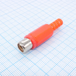 RP-406 гнездо каб. RCA красн., RCA гнездо кабельное, разъем типа "тюльпан" красный