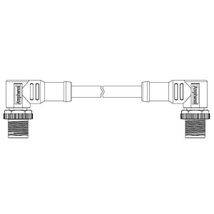 M12A10MR-12AMR-SDA05, Кабели для датчиков / Кабели для приводов M12 A CODE DOUBLE ENDED CABLE 10P M CONN TO M CONN L-0.5M PVC
