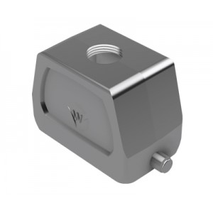 Крышка разъема BAS GOM GI24 M25 B1, Крышка разъема на кабель, типоразмер 24B, защита от коррозии, без уплотнителя, 1 отверстие с резьбой для кабельных вводов M25x1,5, с верхним расположением, без защелки (упоры под одну защелку), материал корпуса: алюминиевый сплав