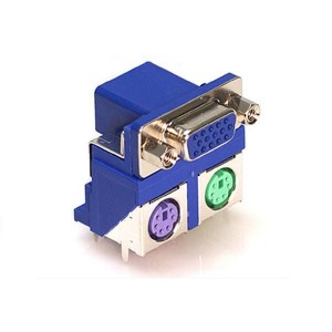999-H15-PS2L571, Сдвоенные соединители D-Sub  RA 15POS FEM 3A