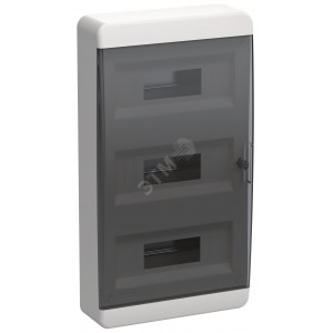 Корпус пластиковый ЩРН-П-36 IP41 черн. прозр. дверь TEKFOR TF5-KP12-N-36-41-K01-K03