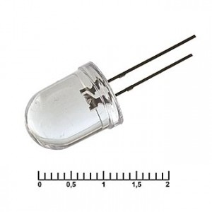 10RGWC 60KD 3,4V 10D, Светодиод 10мм/зеленый/576нм/60кд/прозрачный/10°