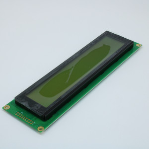 WH4004A1-YYH-CT#, ЖКИ знакосинтезирующий 40 x 4, STN Желто-зеленый Позитивный/прозрачно-отражающий светодиодная подсветка желто-зеленая размер 190x54 мм, видимая область 147x29.5 мм, -20...70°C, контактные площадки 2 ряда слева 18 выводов