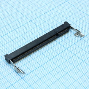 1-1473005-1, Гнездо SODIMM DDR SDRAM 200-позиционное 0.6мм для поверхностного монтажа, угол 25° лоток