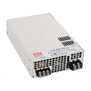 CSP-3000-400, AC-DC, 3000Вт, вход 180…264V AC, 47…63Гц /254…370В DC, вых1: 400В/7.5A, вых2: 12В/0.4A, КПД=93%, изоляция 3000В AC, в кожухе 278х177.8х63.5мм, -20…+65°С, c корректором коэф. мощности