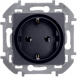 Розетка 1-м СП Inspiria 16А IP20 250В 2P+E немецк. стандарт механизм антрацит Leg 673723