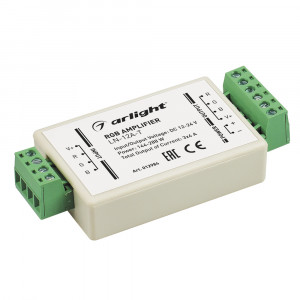 RGB-усилитель LN-12A-T (12/24V, 144/288W) 012984, RGB-усилитель 12/24В, 144/288Вт. 4А на канал (3 канала). Корпус пластик.  Размер 98х45х18mm.