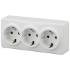 Розетка 3-м ОП Эксперт 11-2208-01 16А IP20 250В 3х2P+E Schuko бел. Б0020700