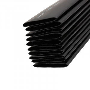 Трубка термоусадочная ТУТ нг 30,0/15,0 черная, термоусаживаемая трубка в метровой нарезке, не поддерживает горение