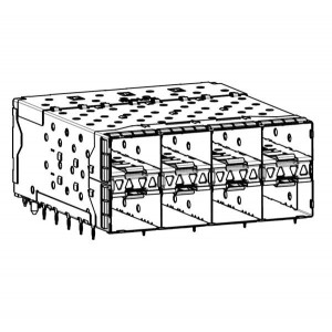 76046-5003, Соединители для ввода/вывода Stacked SFP+ 2X4 con nn assy w/ tin tails