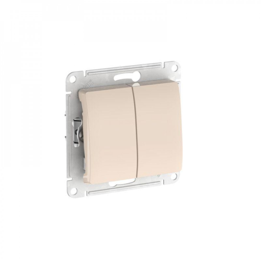 Изображение товара Выключатель 2-кл. Glossa 10AX быстрозажимной бежевый Systeme Electric