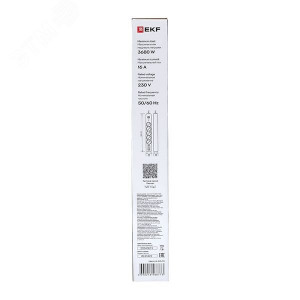 Удлинитель LUX 5 гнезд 2USB 2,4А+2type-C 1,5 метра 1,5мм2 EKF