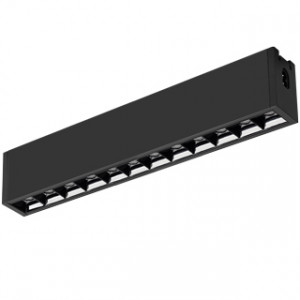 Светильник CLIP-38-LASER-S330-12W Warm3000 (BK, 36 deg, 24V) 029008, Подвесной/накладной светильник для системы CLIP 38мм, 12Вт. Цвет свечения ТЕПЛЫЙ 3000K, световой поток 860 лм, угол 36°, CRI>90. Корпус прямоугольный, металл, цвет черный, IP40. Размеры LxWxH 330x38x64мм. Входное напряжение DC24V, мощность 12Вт