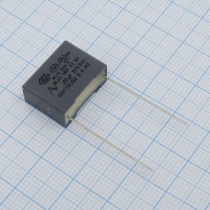 R46KI322050M2K, Пленочный помехоподавляющий конденсатор X2,  0.22uF ±10%, 275VAC, радиальные выводы с шагом 15mm, (18 x 7.5 x 13.5mm)