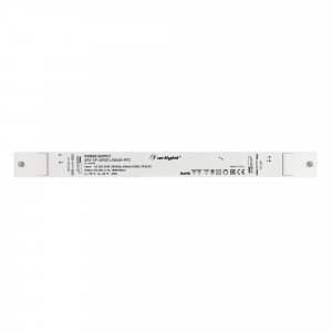 Блок питания ARV-SP-48100-LINEAR-PFC (48V, 2.1A, 100W) 032628, Источник напряжения с гальванической развязкой для светодиодных изделий. Входное напряжение 220-240 VAC. Выходные параметры: 48 В, 2.1 А, 100 Вт. Встроенный PFC >0,95. Негерметичный пластиковый корпус IP 20. Габаритные размеры длина 350 мм, ширина 30 мм,