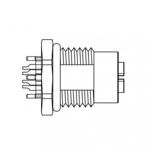 859-X08-203R004, Цилиндрические метрические разъемы M12 X CODE FML SLDR CUP PNL MNT