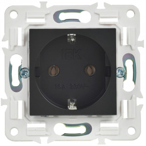 SKANDY Розетка с заземлением без защитных шторок 16А SK-R05Bl черный IEK SK-R11-16-K02