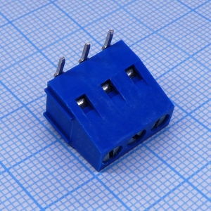 DG128R-5.0-03P-12-00A(H), Винтовой клеммный блок c рельефной обоймой, 3 контакта шаг 5.0мм синий