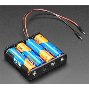 3859, Принадлежности Adafruit  4 x AA Battery Holder with Premium Jumper Header Wires