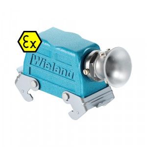 Крышка разъема Ex EX GOT GD24 M25 09IA Z3, Крышка разъема на кабель, типоразмер 24B, взрывозащита, без уплотнителя, 1 кабельный ввод M25x1,5, с разгрузкой на изгиб, IP54, с боковым расположением, с двумя защелками, материал корпуса: цинковый сплав