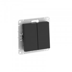 ATLASDESIGN 2-клавишный ВЫКЛЮЧАТЕЛЬ, сх.5, 10АХ, быстрозажимные клеммы, КАРБОН ATN001051S