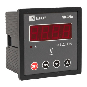 Вольтметр VD-721s цифровой на панель 72x72 (квадратный вырез) однофазный в коротком корпусе EKF PROxima VD-721s