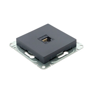 Механизм розетки RJ45 (cat5), графит Эпика EKF UP1-SOG-RJ45-5